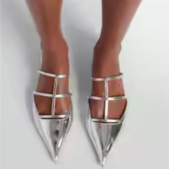 BRAND NEW STEVE MADDEN POINTED TOE DOUBLE STRAP MULES - Picture 1 of 16